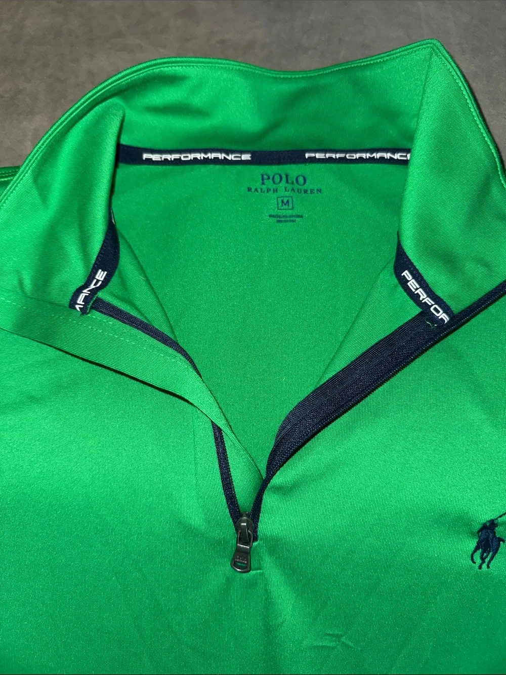 Polo by Ralph Lauren Men's Green Quarter-Zip Performance Polo